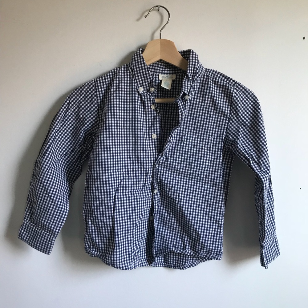 OLIVE JUICE Boys gingham long sleeved shirt
